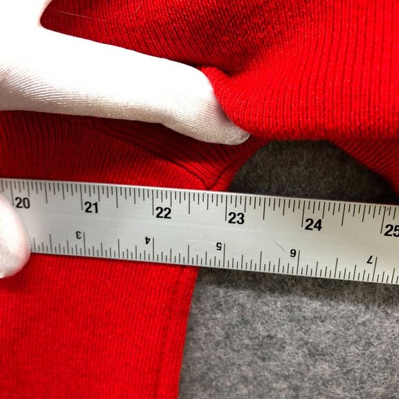 H&M Oversized Red Sweater Womens L Cowl Neck Balloon Sleeve Relaxed With Wool - Picture 7 of 9